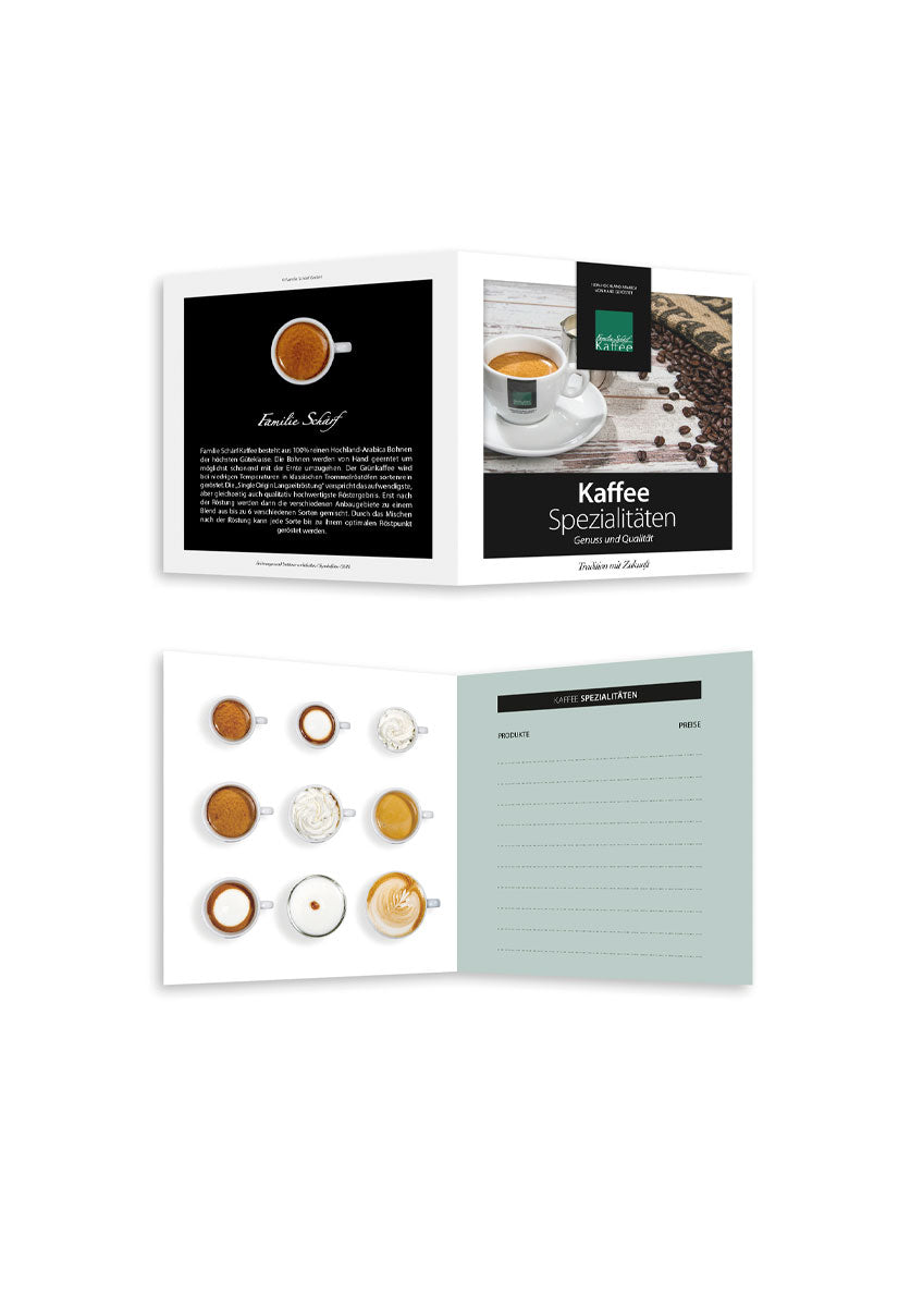 Familie Schärf Kaffee - Karte