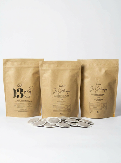 ESE Pads Starter Paket – 3 Sorten | Dark, Medium Roast & BIO | Kaffeewunder